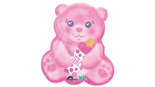 Palloncino orsetto rosa con - orsetto,