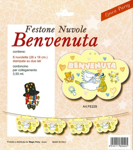 Festone benvenuta nuvole - festone,